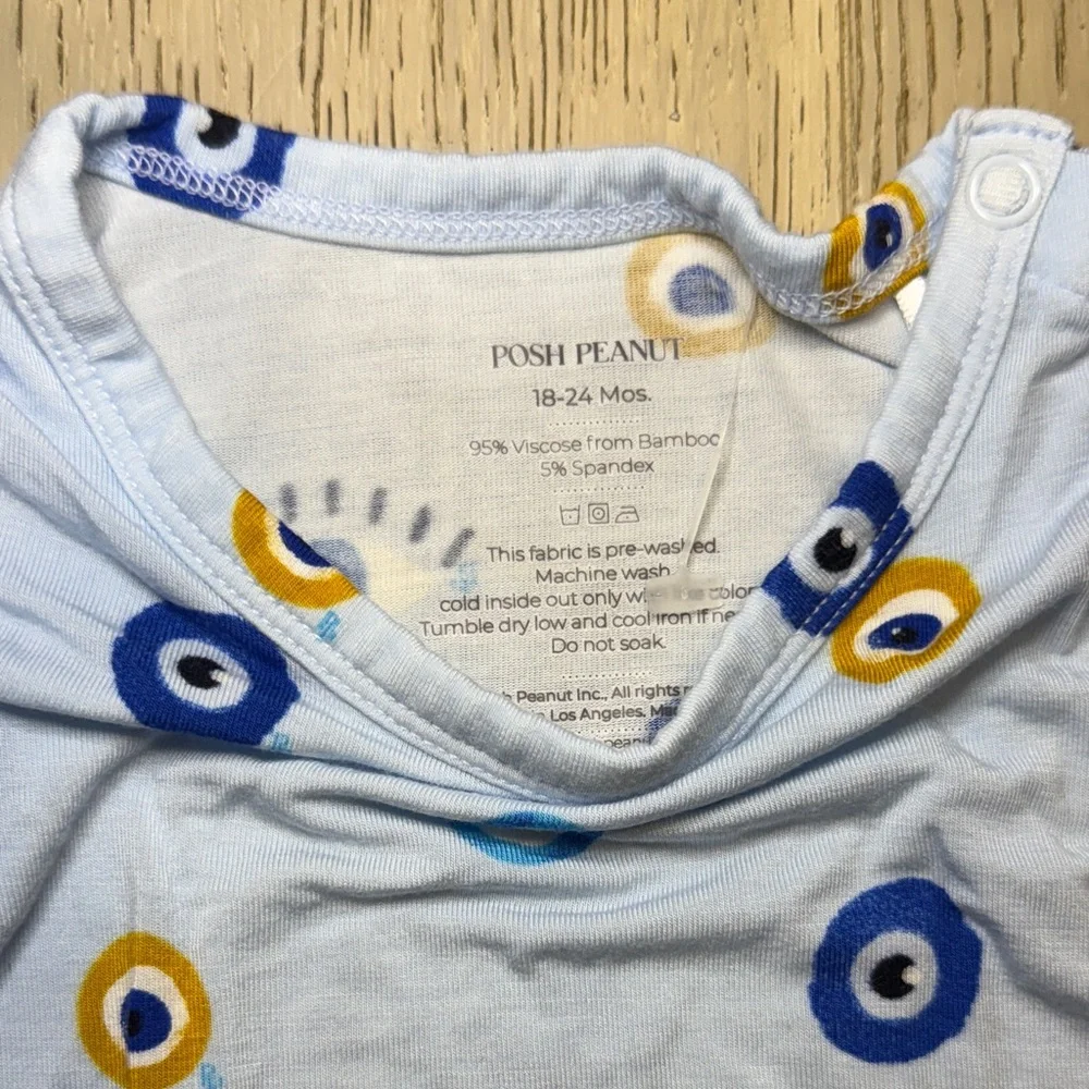 Posh Peanut Blue and Yellow Eye Pattern Diaper Cover